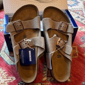 Birkenstock Taupe Arizona Sandals - 43